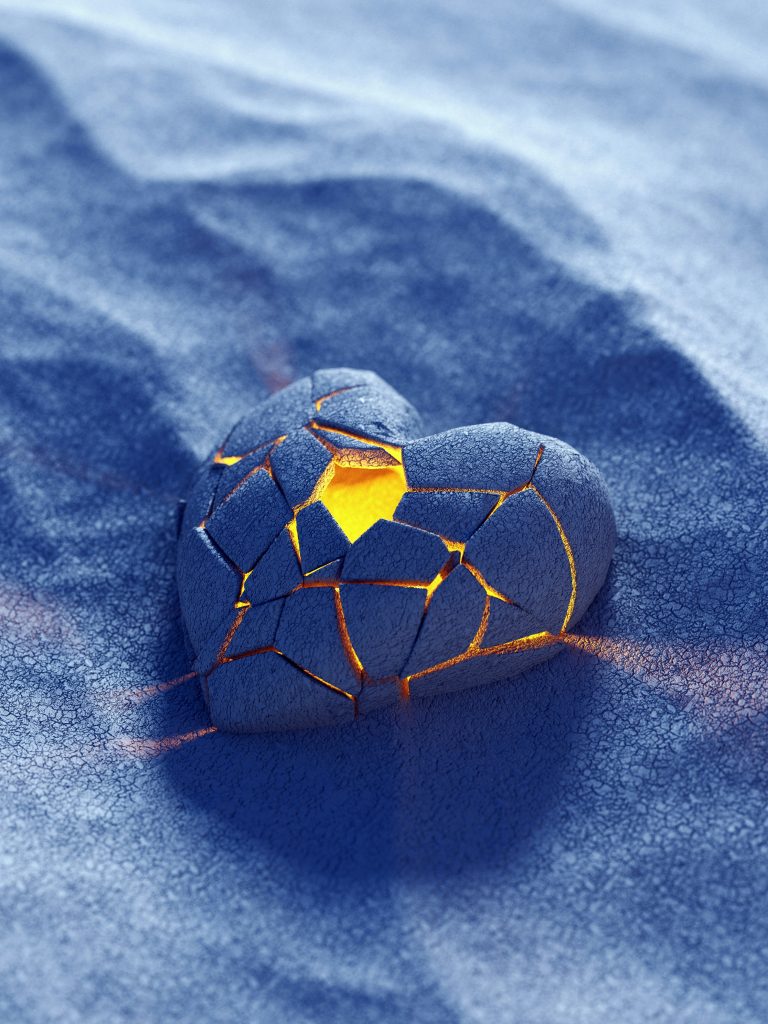 Healing toxic love cycles broken heart illustration